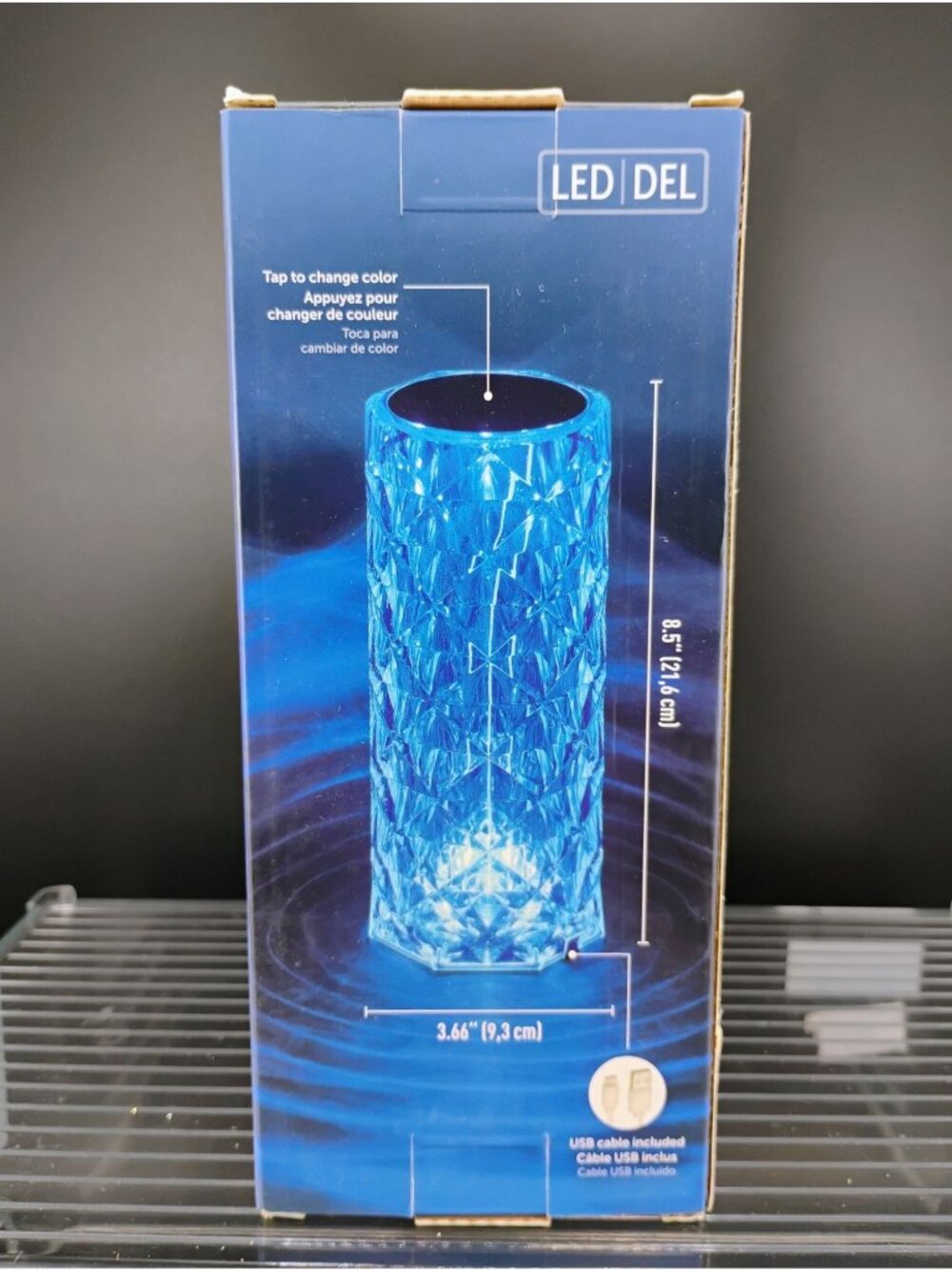 Crystal LED Color Changing Touch Lamp W/ Remote 16 Light Options - Picture 4 of 8